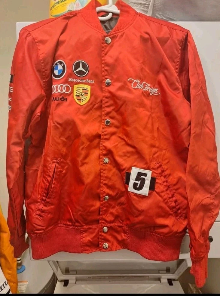 Mens Red Clubforeign Button Down 100% Nylon Jacket