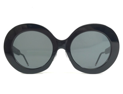 Thom Browne Sunglasses TBS510-54-01AF BLK Black Round Frames w/ Dark Gray Lenses