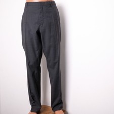 BURBERRY LONDON Gray Classic Formal Gray Solid 100 Wool Trousers Pants 54 / 38