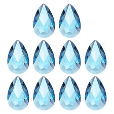 K9 Crystal Teardrop Pendants Oval Beads, 10 Pack 38mm, Navy Blue