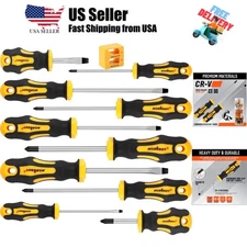 11-Pieces Magnetic Screw driver, Magnetic 5 Phillips and 5 Flat Head Tips for...