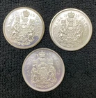 Canada 3 Queens Elizabeth ll Fifty Cent Coins 1963, 1964, 1965