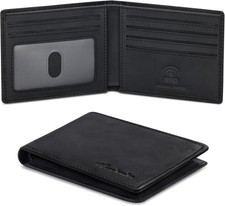 Billetera Hombre Carteras De Cuero Men Minimalista Delgadas Bloqueo RFID Para-US