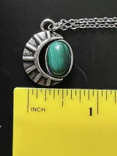 Hope Mikaelson Necklace - Crescent Moon Pendant with 100% Natural Malachite