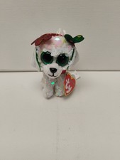 TY Beanie Boos - SUGAR the White Dog (2019)(Plastic Key Clip - 3.5 inch) - MWMTs