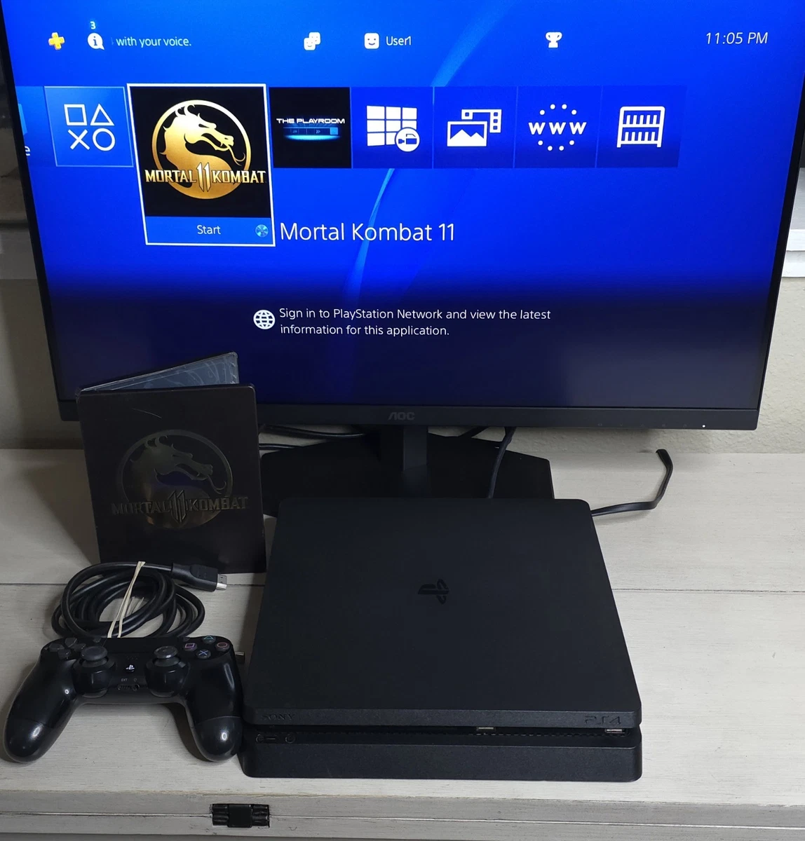 Sony PlayStation 4 Slim Black Video Game Consoles for sale - eBay