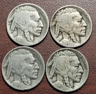 (4) 1916-D Buffalo Nickels FULL DATE Good-VG Orig Toning Better Date Coins