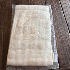 Vintage Faribo Cream Wool Acrylic Afghan Throw Blanket Soft Fringe Made In USA
