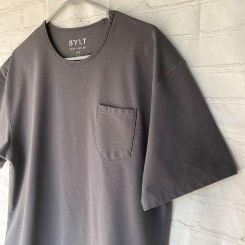 Camicia Bylt Uomo XL Grigio Scuro Drop Cut Lux Manica Corta Elasticizzata Palestra Attiva - Foto 3 di 11