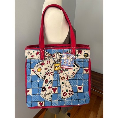 Brighton Love Sparkle Tote Bag Heart Cat Bow Tom Clancy Design Canvas NEW $150