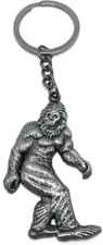 Metal Bigfoot Keychain - Bigfoot Gifts - Pewter Sasquatch Key Chain - Unique Cry