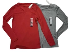 New Bundle lot 2 long sleeve cotton blend t-shirt NoBo No Boundaries size small