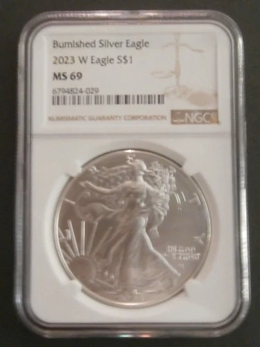 2023-W Burnished $1 American Silver Eagle NGC MS69 Brown Label