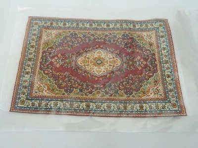 (CP17) 1/12th scale DOLLS HOUSE RED TURKISH STYLE CARPET - Image 1 of 4