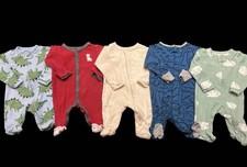 Baby Boy Newborn Carter's Cotton Zip Footed Sleeper Pajama Clothes Bundle Lot