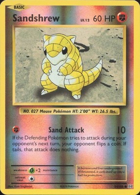 Sandshrew 54/108 Common Evolutions Pokemon Reverse Holo Near Mint