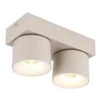 Globo Rae Led-Strahler Deckenlampe 2-Flammig Sandgrau Metall 20,5 X 12 Cm