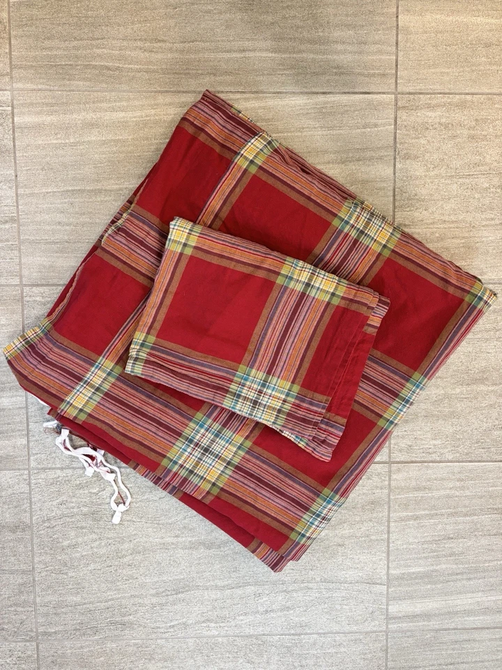 POTTERY BARN BLAKE PLAID CHRISTMAS DUVET + 2 SHAMS FULL/QUEEN - Image 3 of 4