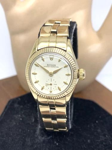 Rolex Women's Watch 6509 Vintage 1950's Cocktail 14k Gold Swiss Automatic 24mm