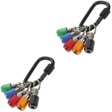 2 Sets Extension Bit Holder Quick Release Key Chain Drill Keychain