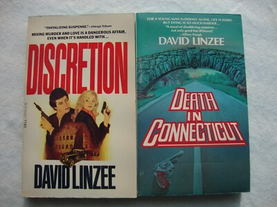 2 new DAVID LINZEE pb books MURDER MYSTERY paperbacks RARE vintage ...