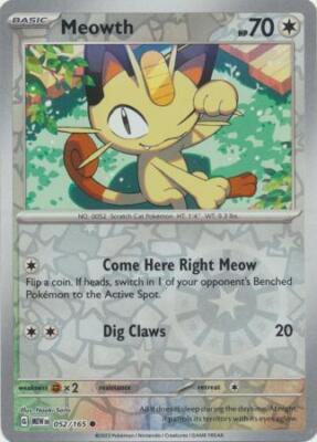 Meowth 52/165 Reverse Holo | 151 | Pokemon Card | eBay