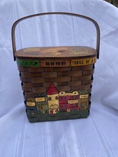 Caro-Nan Signed Vintage Basket Purse World Travel Collectible Caro Nan Caronan