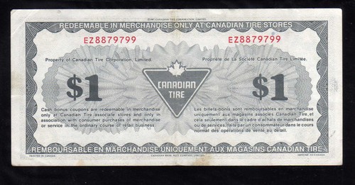 5L268 - ONE DOLLAR CANADIAN TIRE NOTE - Picture 2 of 2