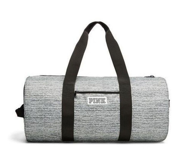 Victoria's Secret PINK 20" Weekender Sport Duffle Bag Marl Gray/Black