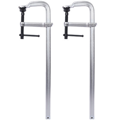 Heavy Duty Deep Throat F Clamp Bar Clamp for Welding, 24''x5 1/2'', 2 pcs pack