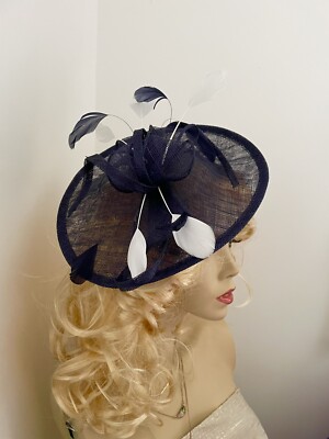 Midnight Blue White And Blue Fascinator Radella