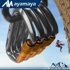 30KN Aluminum Locking Climbing Carabiner Outdoor Rock Rescue D-Shape Screw Hook
