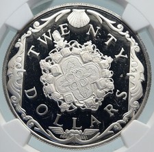 1985 British Virgin Islands TREASURE VINTAGE Proof Silver $20 Coin NGC i85365