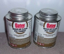 LOT OF 2 OATEY Regular Clear PVC CementS , 8 OZ, 237 mL, 31013