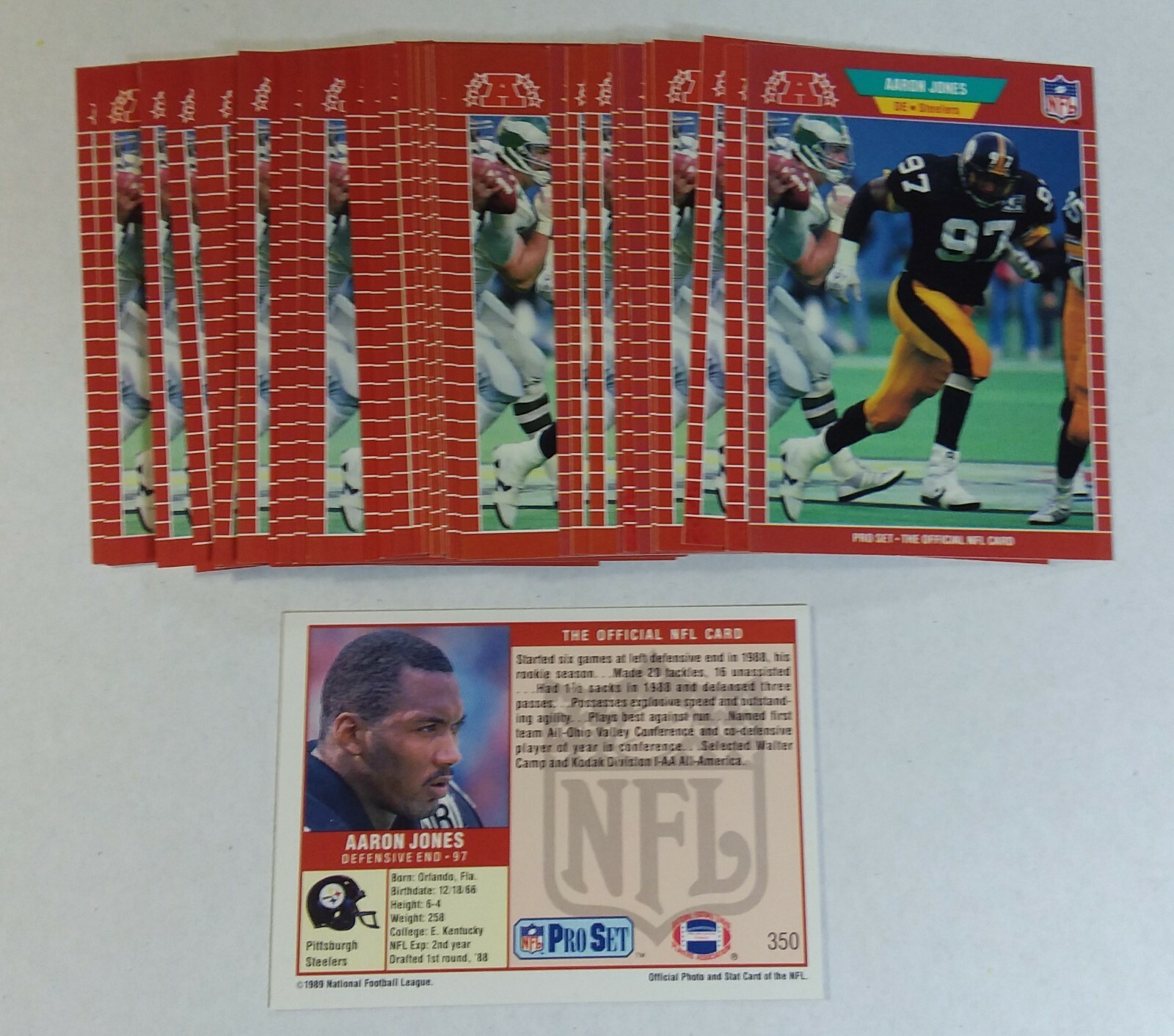 1989 Pro Set RC #350 AARON JONES ROOKIE Lot of (10)