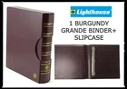 Lighthouse Grande BURGUNDY Binder + Slipcase US Banknotes Coins Stamps Album NEW