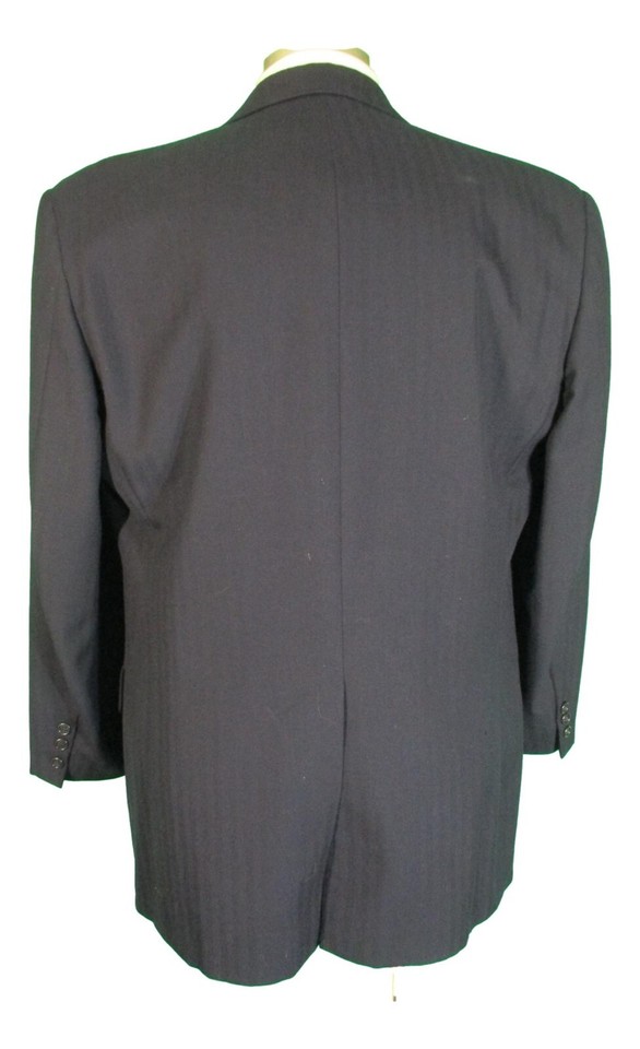 Brooks Brothers Mens Navy Herringbone 2 Btn Flannel Wool Suit 46R USA