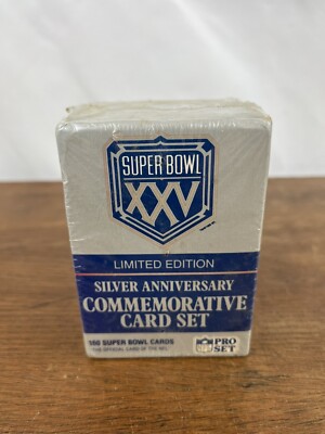 NFL Super Bowl XXV 25 Limited Edition Silver Anniversary 160 Pro Set Cards  New | eBay