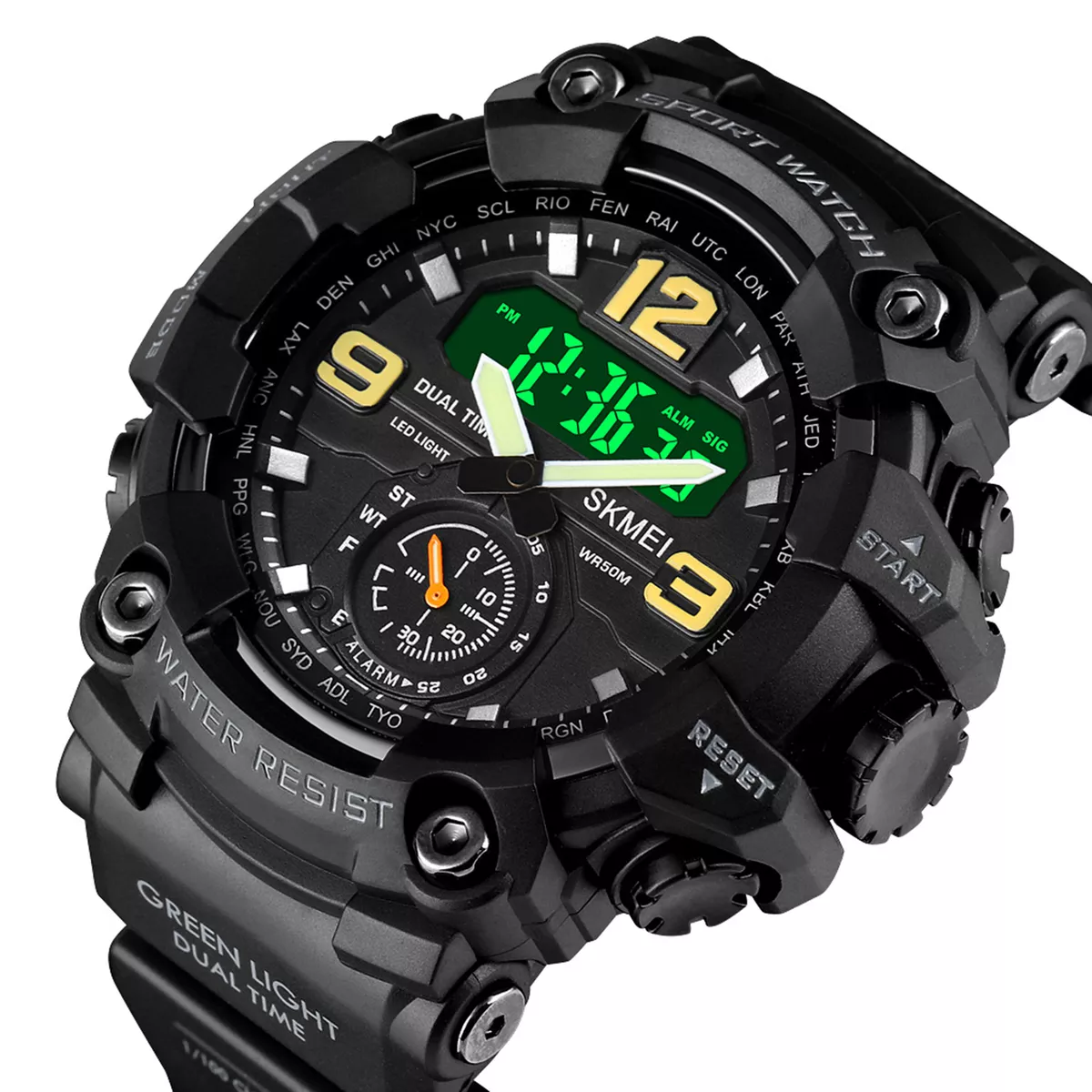 Men s Digital Sport Watch 5ATM Waterproof Sport Watch with J6O2