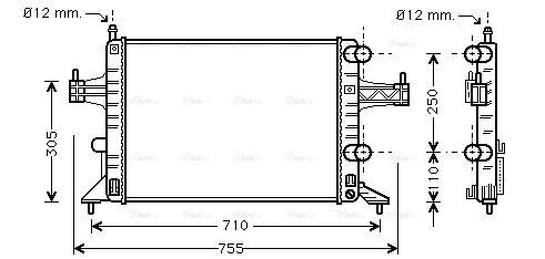 OLA2303 AVA Radiator FIT OPEL COMBO (2001) 1.4