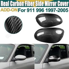 Gloss Real Carbon Fiber Side Rearview Mirror Cover Add-on For 911 996 1997-2005 Gloss Real Carbon Fiber Side Rearview Mirror Cover Add-on For 911 996 1997-2005