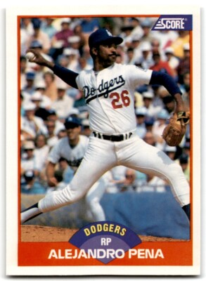 1989 Score Alejandro Pena p Los Angeles Dodgers #389