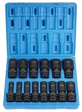 Grey Pneumatic 1314Ud 1/2" Drive 14 Piece Deep Length Fractional Univ Set New!