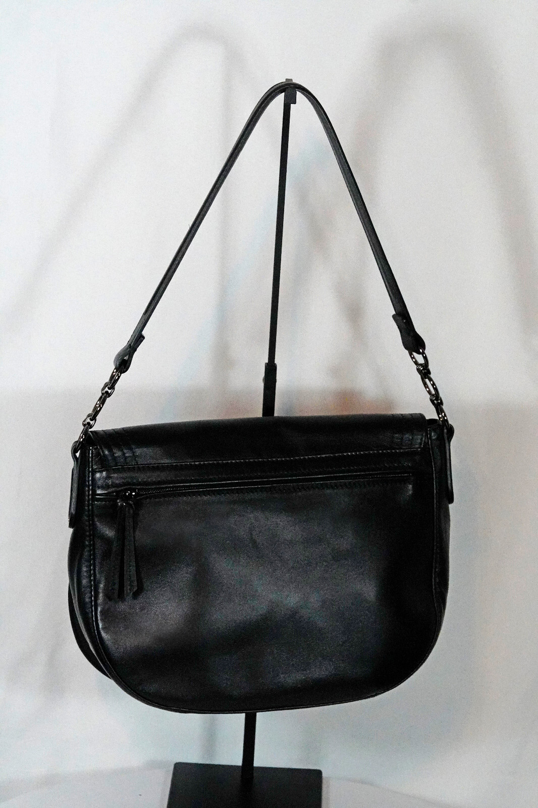 LONGCHAMP Women's Black Cavalcade Leather Handbag Large Shoulder Bag