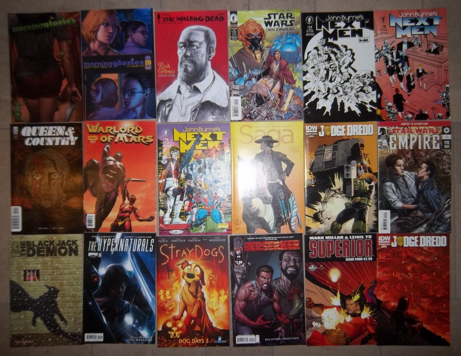 Large Mixed Lot of Indie indy Comics Walking Dead Morning Glories Next Men Dredd