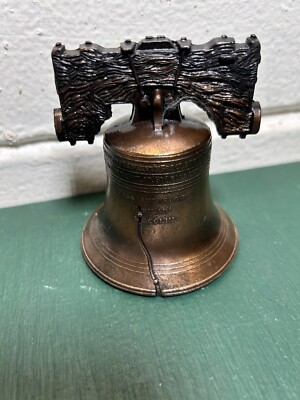 Vintage Liberty Bell Pass And Stow Brass Independence Proclaim