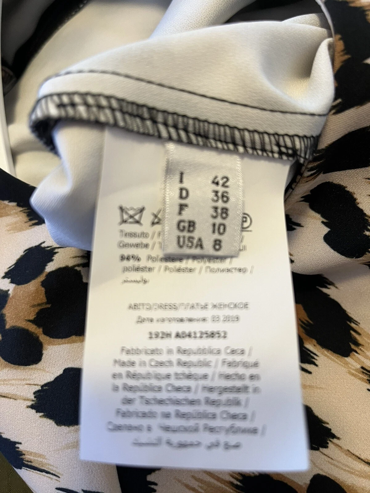 Splendido abito tunica Moschino Boutique maniche lunghe stampa leopardata UK 10 RRP £ 490