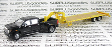 Greenlight Black 2022 GMC SIERRA 3500 DENALI Dually Pickup w/Gooseneck Trailer Y