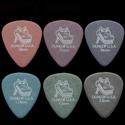 6 x Dunlop Gator Grip Gitarren-Plektren/Plektren - Ihre Wahl der Größe/Typ
