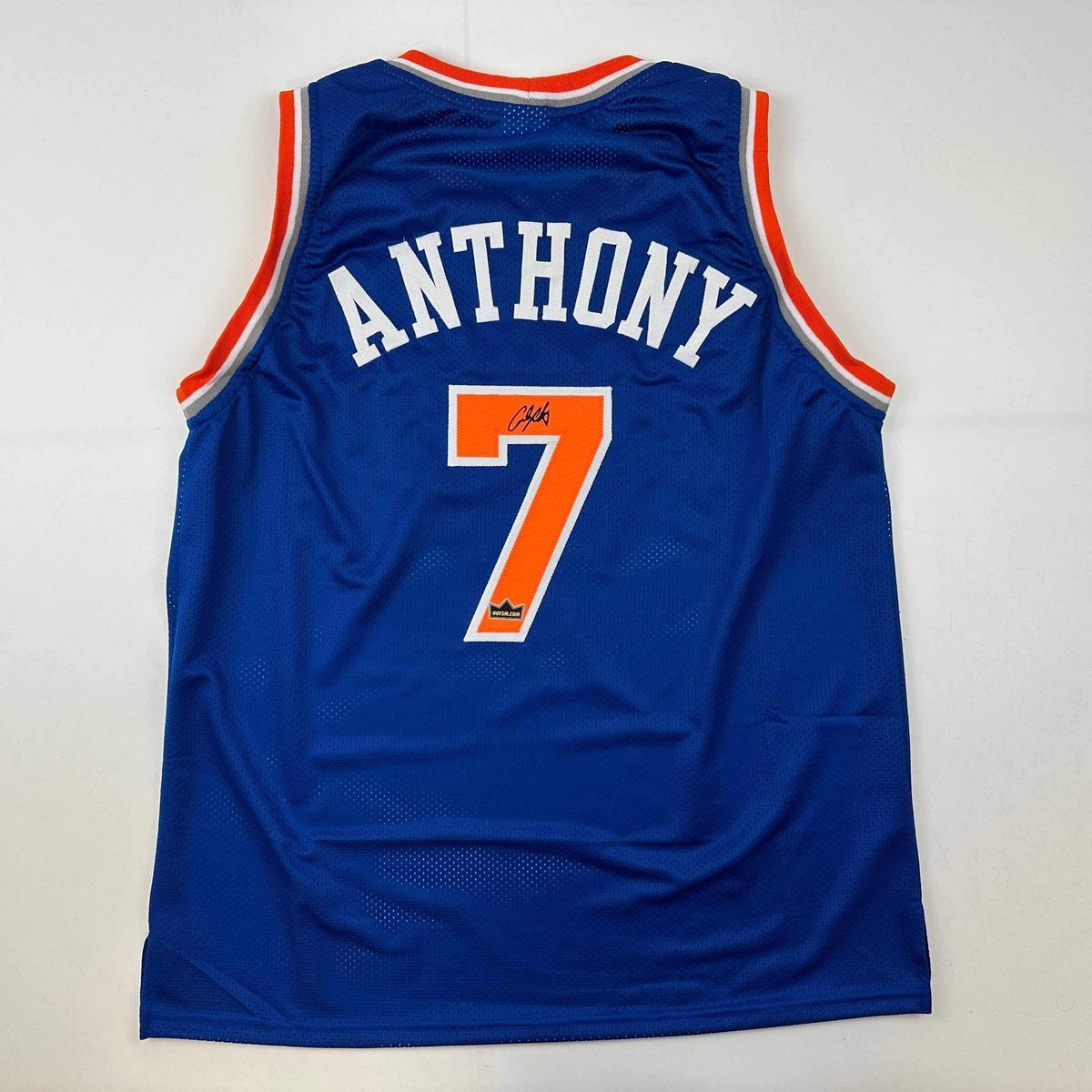 Facsimile Autographed Carmelo Anthony New York Blue Reprint Auto